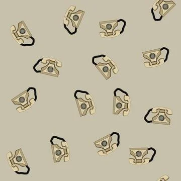 Seamless pattern service telephone retro cartoon vector Stock Illustration
