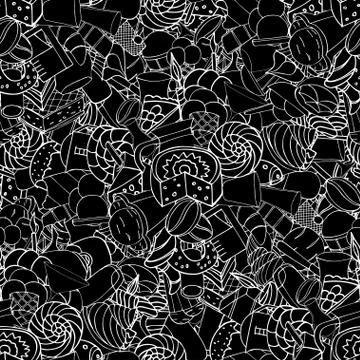 Seamless pattern. Set of confectionery Illustrazione stock