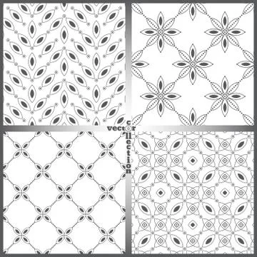 Seamless pattern set ft Stock Illustration