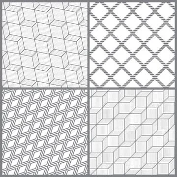 Seamless pattern set Stockillustratie