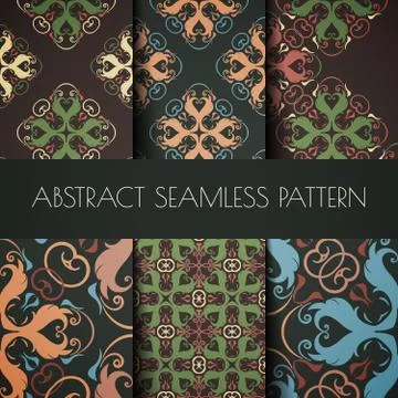Seamless pattern set Stock Illustration