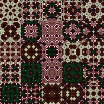 Seamless pattern set. Many patterns. Squares texture and background Stock Illustration