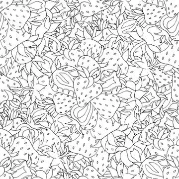Seamless pattern Set red strawberries Illustrazione stock