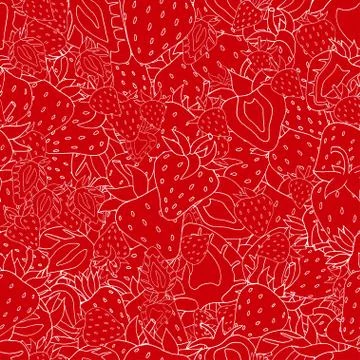 Seamless pattern Set red strawberries Illustrazione stock