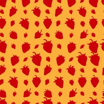 Seamless pattern Set red strawberries Illustrazione stock