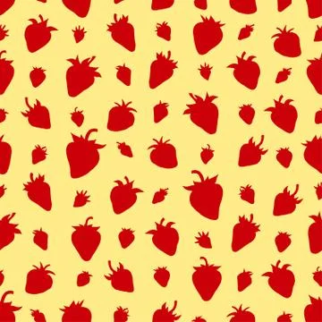 Seamless pattern Set red strawberries 스톡 일러스트