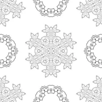 Seamless Pattern. Set of Rosettes Seamless Pattern. Set of Rosettes Isolat... Stock Photos