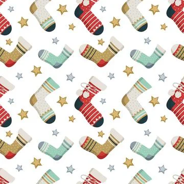 Seamless pattern with set of socks Illustrazione stock
