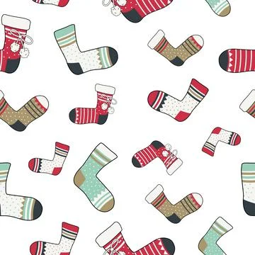 Seamless pattern with set of socks Stock Illustration