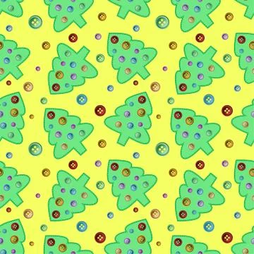 Seamless pattern from sewed pines with buttons Stock Illustration