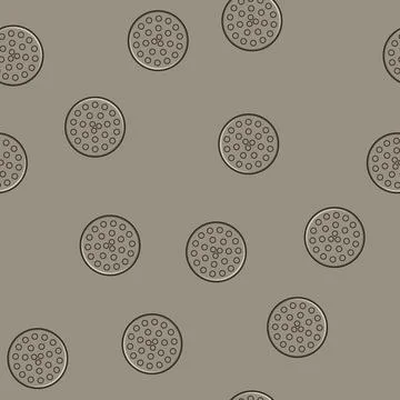 Seamless pattern sewer drain cover cartoon vector Stock Illustration