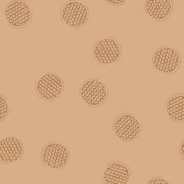 Seamless pattern sewer manhole cover street drainage access Stock Illustration