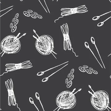 Seamless pattern Sewing Accessories Stock Illustration