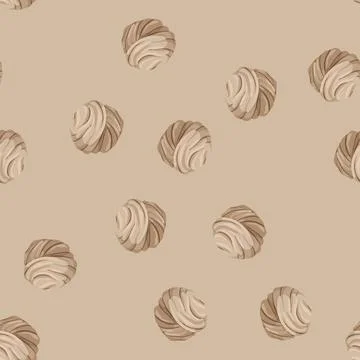 Seamless pattern sewing yarn wool cartoon vector Stock Illustration