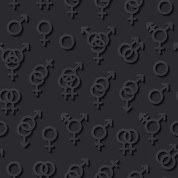Seamless pattern with sexuality symbols Stock Illustration