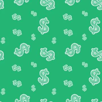 Seamless pattern with shaded white dollar sign Stock Illustration