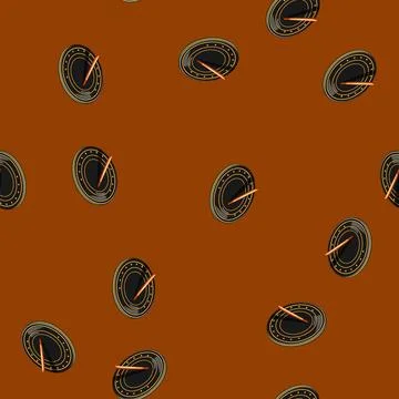 Seamless pattern shadow sundial cartoon vector Stock Illustration