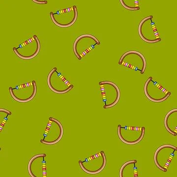 Seamless pattern shaker baby rattle cartoon vector Stock Illustration