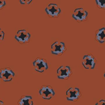 Seamless pattern shallow rusty screw head cartoon vector Stock Illustration