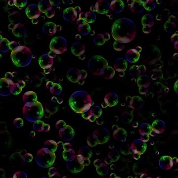 Seamless pattern with Shampoo stripe of realistic water bubbles. Cleaning liq Illustrazione stock