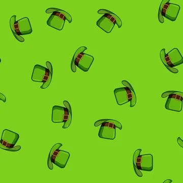 Seamless pattern shamrock leprechaun green hat cartoon vector Stockillustratie