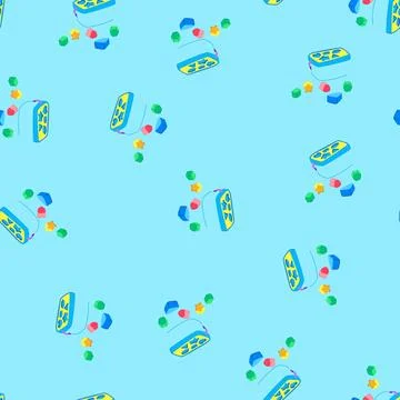 Seamless pattern shapes stacking toy cartoon vector イラスト素材