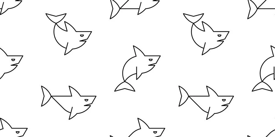 Seamless pattern with Shark Illustrazione stock