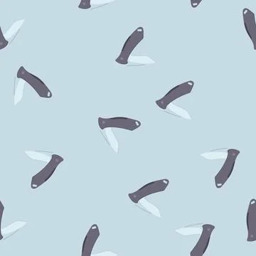 Seamless pattern sharp knife camping cartoon vector 스톡 일러스트