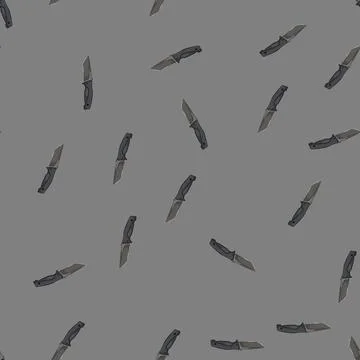 Seamless pattern sharp military knife cartoon vector Stock Illustration