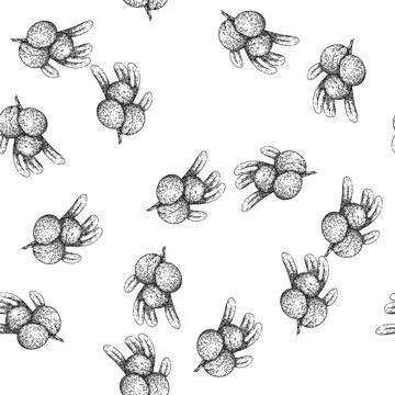 Seamless pattern shea natural product sketch hand drawn Stock Illustration