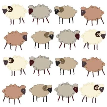 Seamless pattern  with sheep Illustrazione stock