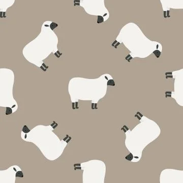 Seamless pattern with sheep Stock Illustration