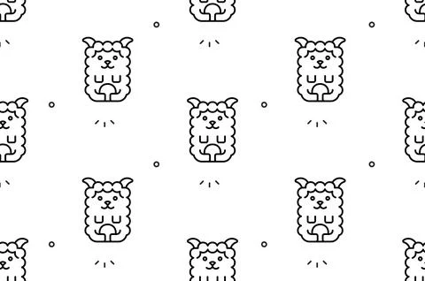 Seamless pattern with Sheeps Stock Illustration