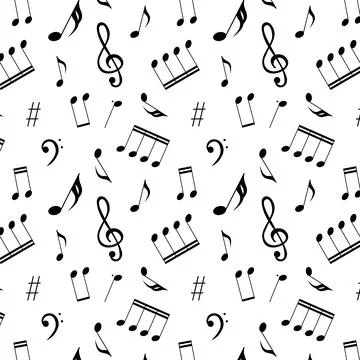 Seamless pattern of sheet music, musical notes, elements are isolated on a .. Illustrazione stock