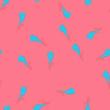 Seamless pattern shell mermaid tail cartoon vector Illustrazione stock