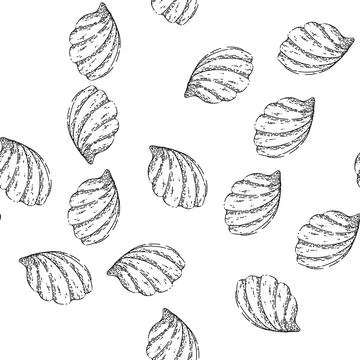 Seamless pattern shell sea sketch hand drawn 스톡 일러스트