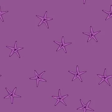 Seamless pattern shell sea star cartoon vector 스톡 일러스트