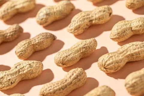 Seamless pattern of shelled peanuts Foto stock