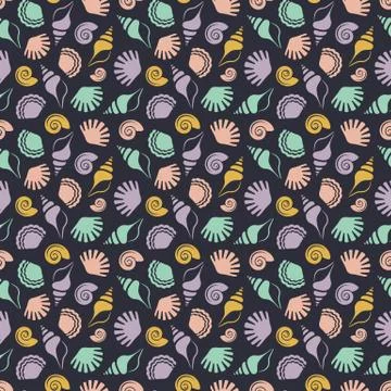 Seamless pattern with shells. Stock Illustration
