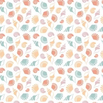 Seamless pattern with shells. Illustrazione stock
