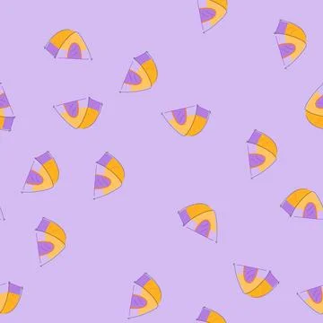 Seamless pattern shelter tent camp cartoon vector 스톡 일러스트