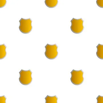 Seamless pattern with shield icon on white background. Security icon. Vector. Illustrazione stock