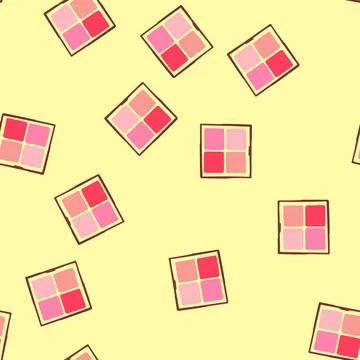 Seamless pattern shimmer blush compact cartoon vector Stock Illustration