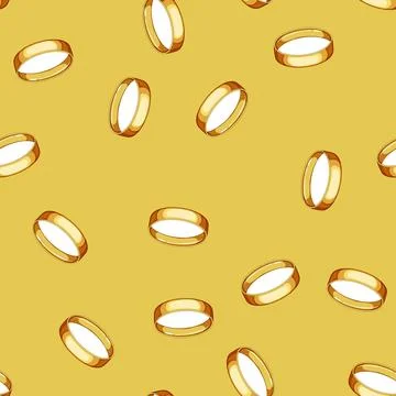 Seamless pattern shine golden ring cartoon vector Illustrazione stock