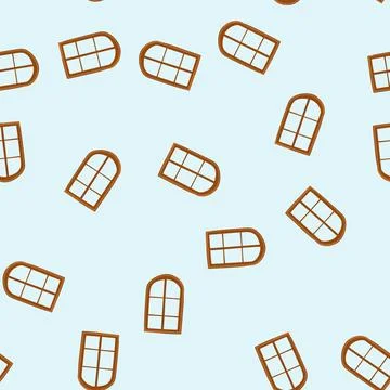 Seamless pattern shine window frame cartoon vector Stock Illustration