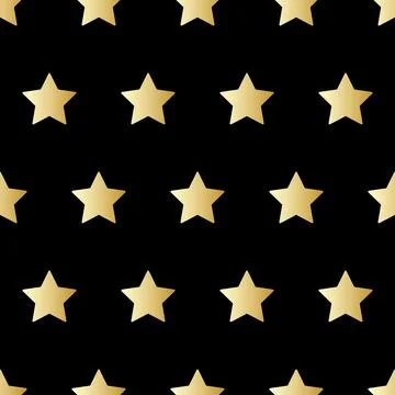 Seamless pattern of shining vector stars. Repeating gradient gold shapes back Stockillustratie