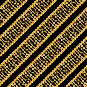 Seamless pattern with shiny gold chains on black background for fabric. Trendy r Stock Illustration