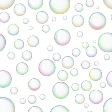 Seamless pattern with shiny soap bubbles. Stockillustratie