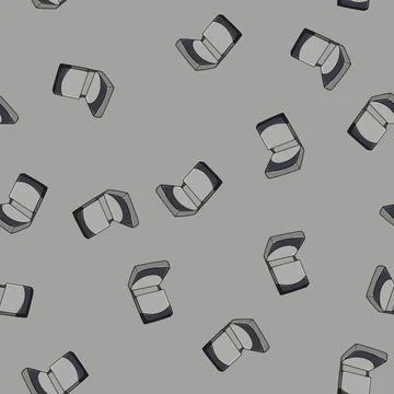 Seamless pattern ship boat seats cartoon vector イラスト素材