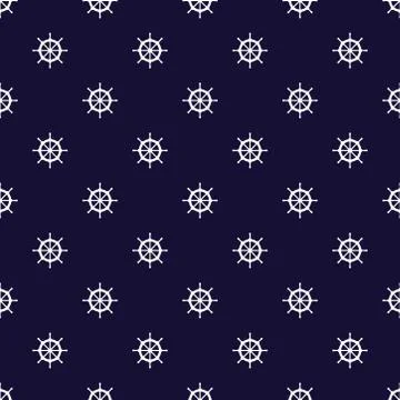 Seamless pattern with ship wheel Stock Illustration